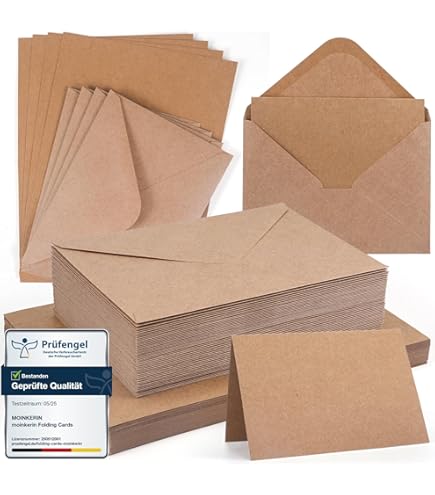 Anita's Tall Cartes Et Enveloppes Vierges Unies, Crème, Paquet De 50