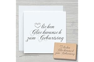 ‎NEWSTAMPS DIE STEMPELMACHER Newstamps Stamp "Herzlichen Glückwunsch 01" Motif Stamp Large Wooden & Rubber for Card Making, Wooden Stamp, Birthday, Happy Birthday, Sayings, Sayings, Scrapbook, Textile Stamp, Decoration