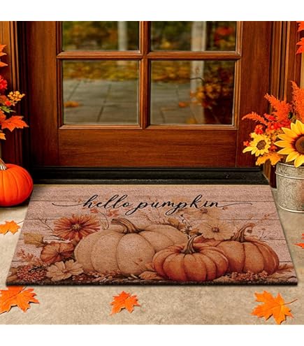 Lanpn Herbst Fußmatte Mit Kürbis - 42x75cm Kokosmatte Für Eingangsbereich