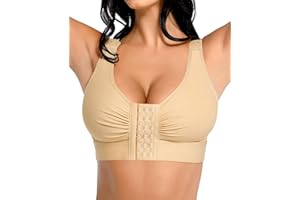 FeelinGirl Soutien-gorge de compression post-chirurgie pour femme avec fermeture avant avec bretelles réglables sans armatures