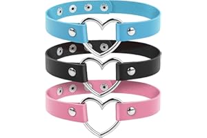 ASTER 3 collane girocollo gotiche regolabili in pelle girocollo punk per donne e ragazze cosplayer