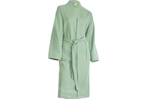 Brandsseller Bademantel Damen & Herren Baumwolle Unisex Leichter Morgenmantel Waffel-Pique