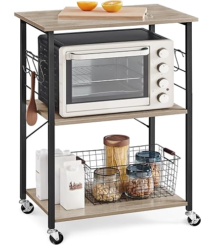 HOMCOM Keukenwagen, 3 Planken, 4 Wielen, Multifunctioneel, 53,5 Cm X 30 5 Cm X 75 Cm Weiss~1lg42rckg8g00