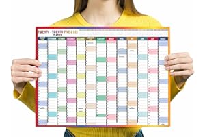 HLDI Agenda da parete 2025 e 2026, formato A3, calendario accademico di metà anno, grafico annuale, grande planner annuale da agosto ad agosto, pianificazione completa dell'anno accademico, per scuola