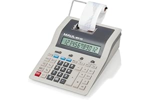 MAUL Calculadora de Escritorio Printing MPP 123, Calculadora de impresión con Importantes Funciones comerciales y Pantalla de 12 dígitos, Impresión en 2 Colores, 2,4 líneas/seg, Funcionamiento a