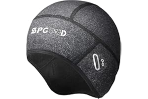 SPGOOD Gorro Bicicleta Invierno a Prueba De Viento,Gorro Ciclismo Bajo Casco Térmico Hombres Mujer,Forro Cálido para Casco con Orificio para Gafas,Gorro para Casco de Bicicleta Apto para Moto,Esquí…