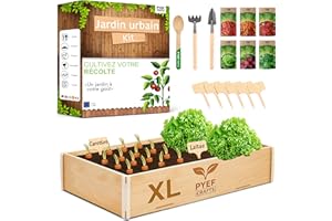 PYEF CRAFTS Kit Jardinage Potager Interieur XL Kit Indoor Prêt à Pousser - DIY Potager D'interieur pour Plante a Faire Pousser - Plantation Plantes D'intérieur