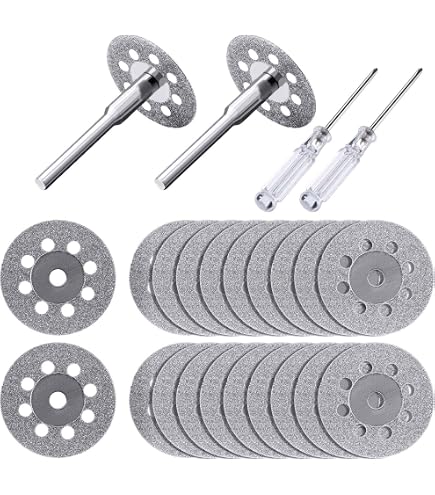 50 Disques à Tronçonner 32 Mm Compatibles Dremel – Pour Métal, Acier, Plastique, Avec 4 Mandrins 3 Mm, Outils Rotatifs - 10