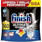 Finish Powerball Ultimate Infinity Shine, pastillas para el lavavajillas con poder quitagrasas y protección del cristal, arom