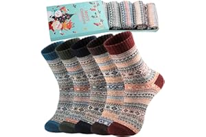 Fullogo 5 Pairs Womens Socks, Thick Winter Socks Women, Warm Socks Women, Ladies Thermal Socks, Winter Ladies Socks