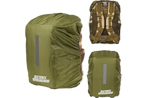 ELITEX TRAINING Funda para Lluvia para Mochila Táctica de 25L/45L, Cubierta Protectora con Tira Reflectante para la Noche (45L, Verde)