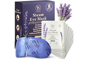 BLOOMORA Confezione da 8 Maschere Riscaldanti alla Lavanda – Maschera a Vapore per Occhi Secchi, Gonfiore, Affaticamento e Rilassamento – Maschera Riscaldante Occhi Monouso per Sonno e Viaggio