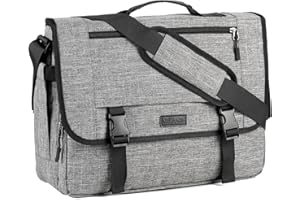Chase Chic Messenger Bag, Large 15.6" Laptop Bag with Luggage Strap, Multi-pocket Crossbody Bag Water-resistant Shoulder Bag for Men