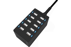 ‎SABRENT SABRENT USB Ladegerät, 60Watt 10ports USB-Schnellladegerät Ladestation Mehrfach, mit Netzteil, Ladestation für MacBook, USB-C Laptops, Nexus, iPhone, Samsung Galaxy (AX-TPCS)