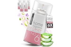 ROSELIVE COSMETIC Roselive HOMEX Raumduft Nachfüller kompatibel mit Airwick, Glade etc. raumspray - Lufterfrischer Nachfüllflasche für Duftspender in Wohnung, WC, Bad - Raumdüfte gegen Geruch (6er-Pack, SILK CANDY)