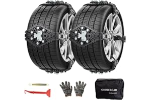 GOHHME 8PCS catene da neve, Catene da Neve per Auto, Nuove Catene per Auto Antiscivolo Catene per Pneumatici da Neve di Emergenza Antiscivolo Trazione Regolabili per Camion SUV Auto