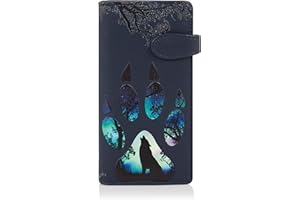 SHAG WEAR Shagwear Portafoglio per Giovani Donne, Large Purse Diversi Colori e Design (Zampa di Lupo/Wolf Paw