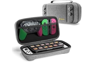 tomtoc Custodie per Nintendo Switch / Switch OLED modello, Custodia rigida Switch per Switch Console, Controller Pro, Alimentatore, 24 Giochi, Accessori Switch Custodia per il trasporto