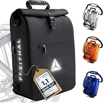 FREITHAL 3in1 Fahrradtasche Rucksack 25L, Gepäckträgertasche, Schwarz
