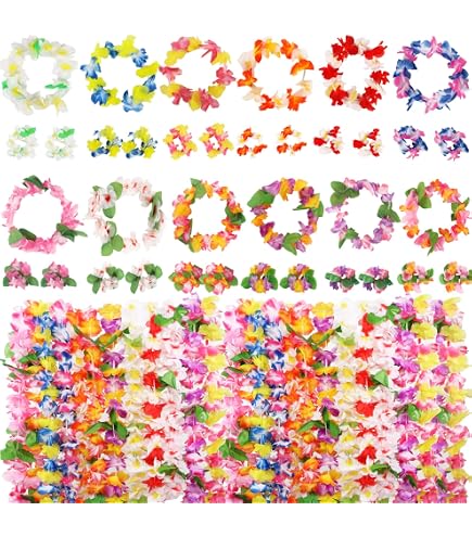 Hawaii Blumen Halsketten Set – 36 Stück, 96 Cm Lang | Für Luau Party, Strand, Dekoration