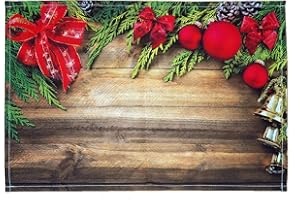 texpot 2 sztuki podkładek na stół 30 x 45 ze 100% poliestru, dekoracja bożonarodzeniowa i gałązki na drewnie