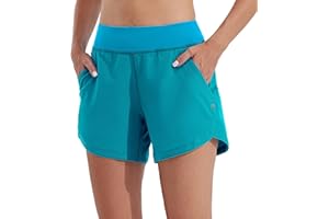 WILLIT Short de bain à séchage rapide pour femme 5" avec poches doublées