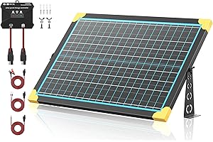 Voltset 30W 12V Solar Panel Kit, Solar Battery Trickle Charger Maintainer with MPPT Solar Charge Controller, Extension Cable Clips O-Ring Terminal & Adjustable Mount Bracket for Automotive