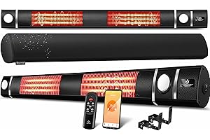 KESSER® Infrarot Heizstrahler 3000W IR-Gastro-Bar Inkl. LED Licht Terrassenstrahler Mit WiFi & Fernbedienung inkl. Schutzhülle Infrarotstrahler Quarzstrahler Terrassenheizer
