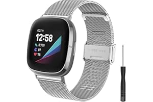 Hatolove Cinturino per Fitbit Versa 3/Fitbit Versa 4, Cinturino in Acciaio Inossidabile in Metallo Cinturino Compatibile con Fitbit Versa 4/Versa 3/Fitbit Sense/Fitbit Sense 2 Uomini e Donne