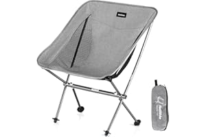‎NATUREHIKE Naturehike Tragbarer Campingstuhl Ultraleichter Klappstuhl, Schnelle Demontage und Montage, Zum Angeln, Picknick, Outdoor, Wandern (Grau)