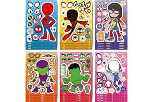 JUUFLA 24 pcs Spide Aufkleber, Helden DIY Gesichts-Sticker Geschenkset für Kinder, Anime Spide Sticker Party Mitgebsel Goodie-Bag-Füllungen, für Laptop Motorrad Scrapbook Skateboard Party