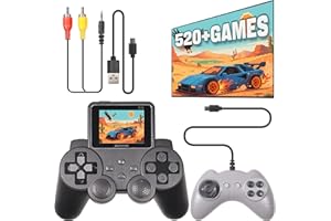 Arespark Console Video Retrò, Consolle da Gioco Palmare Retrò con 2 Gamepad, Console Retrò Portatile per Due Giocatori e Uscita TV, LCD da 3 Pollici Console Arcade con 520 Giochi Classici