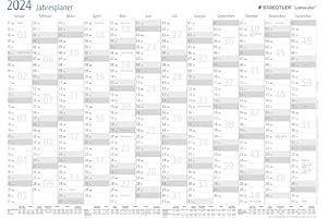STAEDTLER Lumocolor 641 YPA3X - Juego de planificador anual 2022, calendario de pared, tamaño DIN A3, incluye bolígrafo y abrazadera autoadhesiva para bolígrafo, edición especial