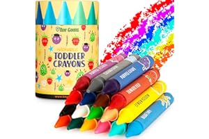 TinyGeeks 18 Colori Jumbo Crayon Atossici per Bambini 1-8 Anni | Facile da Impugnare | Crayon Lavabili