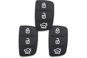 GIANTO 3 Pad Pulsanti per Chiave Compatibile con Hyundai Santa Fe Tucson i10 i20 i30 i40 ix20 ix30 ix25 ix35 ix45 ix55, Tastierino Tasti Ricambio per Telecomando Auto in Gomma Silicone - 3 pezzi
