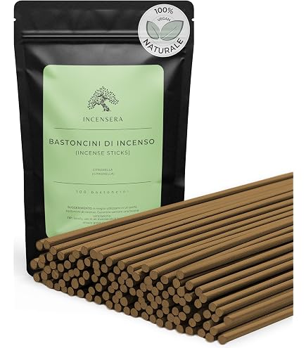 Bastoncini Incenso Repellente Zanzare Deartagnan – 50 Pezzi – Citronella Naturale, Senza DEET