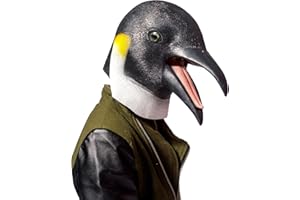 PartyHop Disfraz de fiesta de lujo innovador de todos los santos traje de reunión botánica Animalia cabeza máscara pingüino