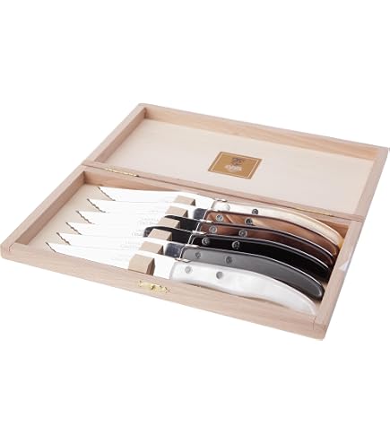 Coffret 6 couteaux Laguiole steak, Manche bubinga [Claude Dozorme