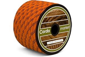 CORDAMARKET Cuerda Driza Poliéster Alta Tenacidad, Cuerda Náutica de Alta Resistencia para Náutica Camping y Decoración, Naranja Flúor, 10 mm × 25 m