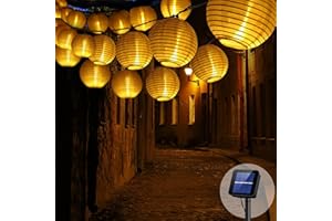 Lyneun Guirlande Lumineuse Solaire Extérieure, 8M 30 LEDs Étanche Lanterne, 8 Modes Lampe Solaire Suspendue Décoration, Guirlande Solaire Exterieur pour Jardin Patio Cour Mariage Fête (Blanche)