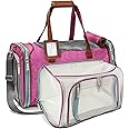 Mr. Peanut's Gold Series Big Apple XL Expandable Airline Capable Soft Sided Pet Carrier, Premium Brand Self Locking Zippers, Plush Faux Fleece Bedding with a Sturdy Plywood Base (Rosa Red)