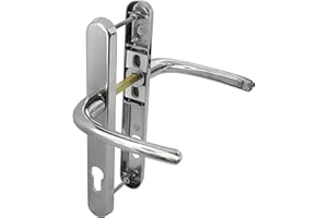 Schlosser Technik Ultra UPVC Door Handle Sprung 92PZ 215mm Screw Centres Double Glazing Pair Set (Polished Chrome)