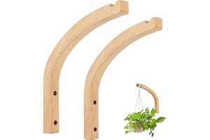 GOVNPJ 2 Pcs Soporte de Pared de Madera, Soporte para Colgar Flores, Soporte para Plantas, Farol, Gancho de Pared, Soporte para Maceta, Estante de Madera Colgante