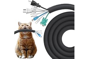 REFLYING Protezione per Cavi di Cani e Gatti, 3 metri-25,4mm Guaine per Cavi, Proteggere i Cavi dal Morso Degli Animali Domestici, Guaina Espandibile Intrecciata per la Gestione dei Cavi, Nero