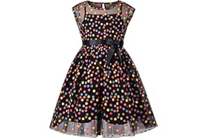 Sunny Fashion Girls Dress Caramel Star Lace Short Sleeve Pleated Collar Dress Age 6-12 Years