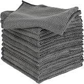 12 Microfibre Cloths &ndash; Cleaning Cloths &ndash; Washable Kitchen Cloths &ndash; Cloths for Car Cleaning &ndash; Dish Cloths, 30 x 30 cm, Grey
