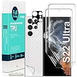 Ibywind Screen Protector for Samsung Galaxy S22 Ultra 5G 6.8", [Pack of 2], [Camera Lens Cover(Metal Material)] [Back Carbon 