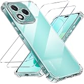 Tentoki Case for Honor 400 Lite, 2 Pieces Tempered Glass | Protective Case with Integrated Corner Air Cushion, Anti-Shock, An