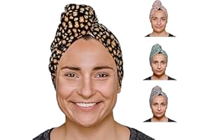 GOOD WASH DAY Organic Jersey Cotton T-Shirt Hair Towel - For Curly, Wavy and Straight Hair, Quick Dry, Super Absorbent, Lightweight, Made in the UK, 98cm x 58cm (Black)