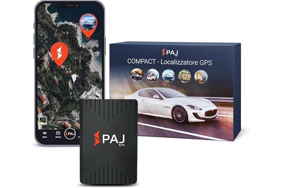 PAJ Compact Finder 4G, GPS Locator for Car, Motorcycle, Truck – Battery Life up to 40 days (Standby Mod) – Tracker with Real Time Location, Anti-Theft Function and Alarm Alert via App